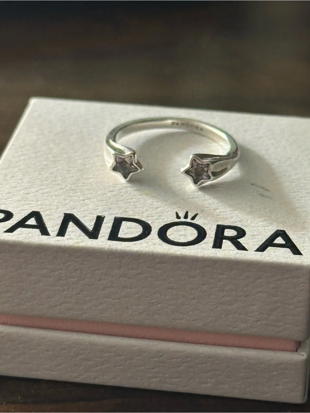 Pandora Sterling Silver Open Star Ring size 8